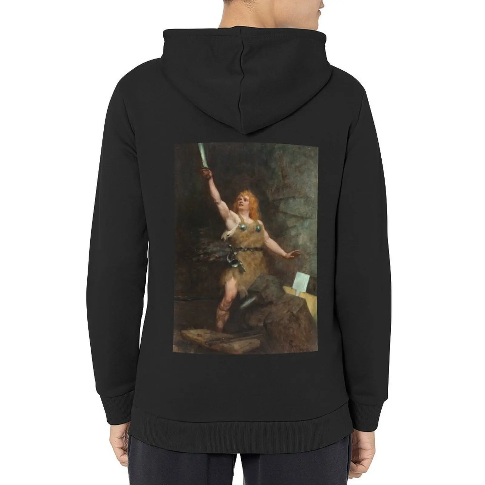 Siegfried in the Forge - Ferdinand Leeke هوديي يرتدي الرجال معطف الرسوم المتحركة ملابس جديدة في هوديس وبلوزات