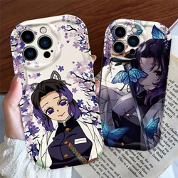 Kochou Shinobu D-Demon Slayer For Apple iPhone 15 14 13 12 11 XS XR X Pro Max Plus Wave Oil Soft Phone Case