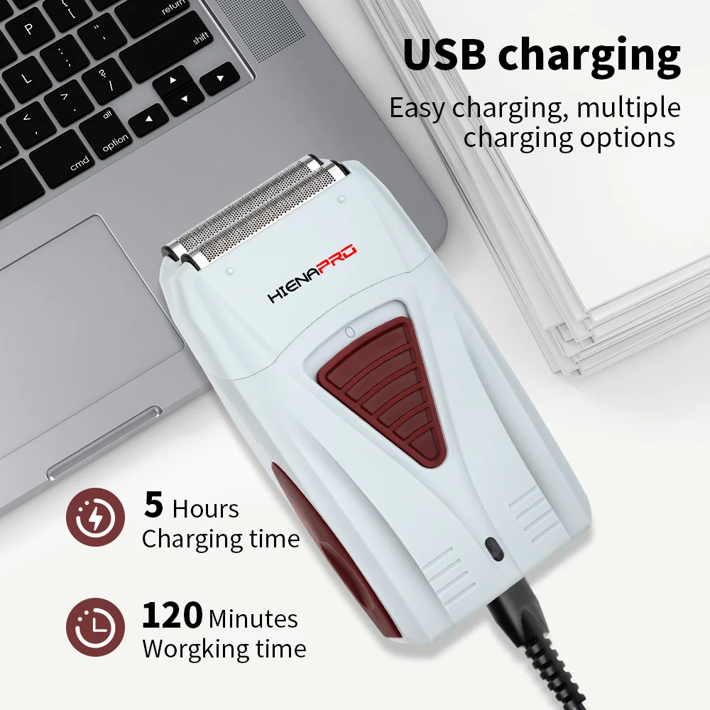 Electric Shaver with Sharp Independent Floating Blades USB Interface Mini Portable Trimmer for Men