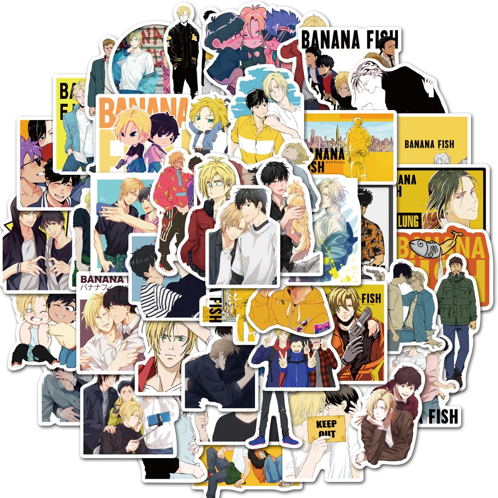 10/30/50pcs BANAAN VIS Anime Stickers Ash Lynx Cartoon Sticker DIY Notebook Telefoon Case Koffer klassieke Cool Manga Decals Decor