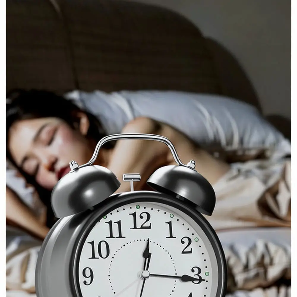 Easy Set Metal Alarm Clock For Students Desktop Timepiece Luminous Dial Silent Sweep Movement Battery Operated Kids Gift