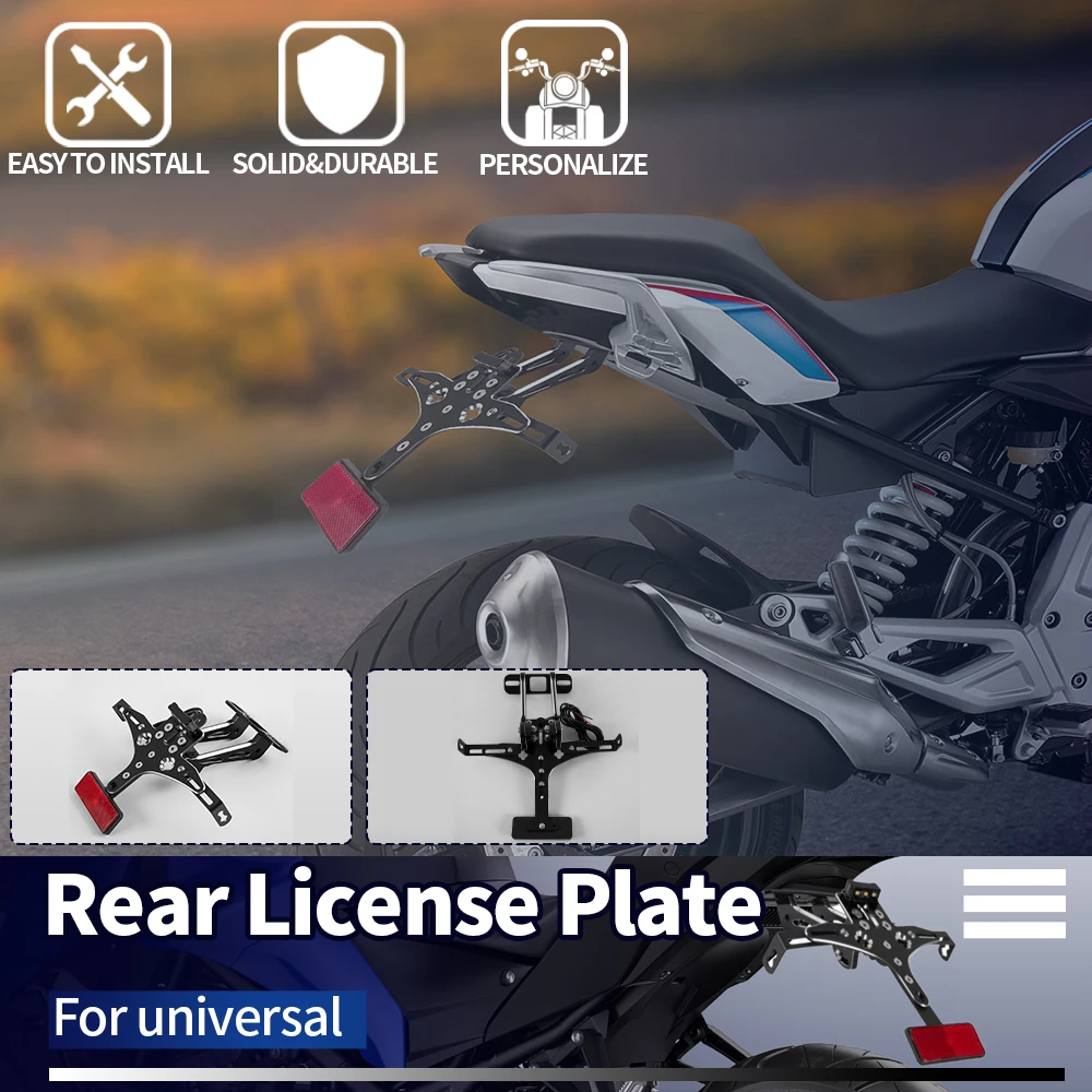 Motorcycle Universal License Plate Holder for Kawasaki Ninja Z 650 400 Z900 H2 SE Fender Eliminator Tail Number Plate Bracket