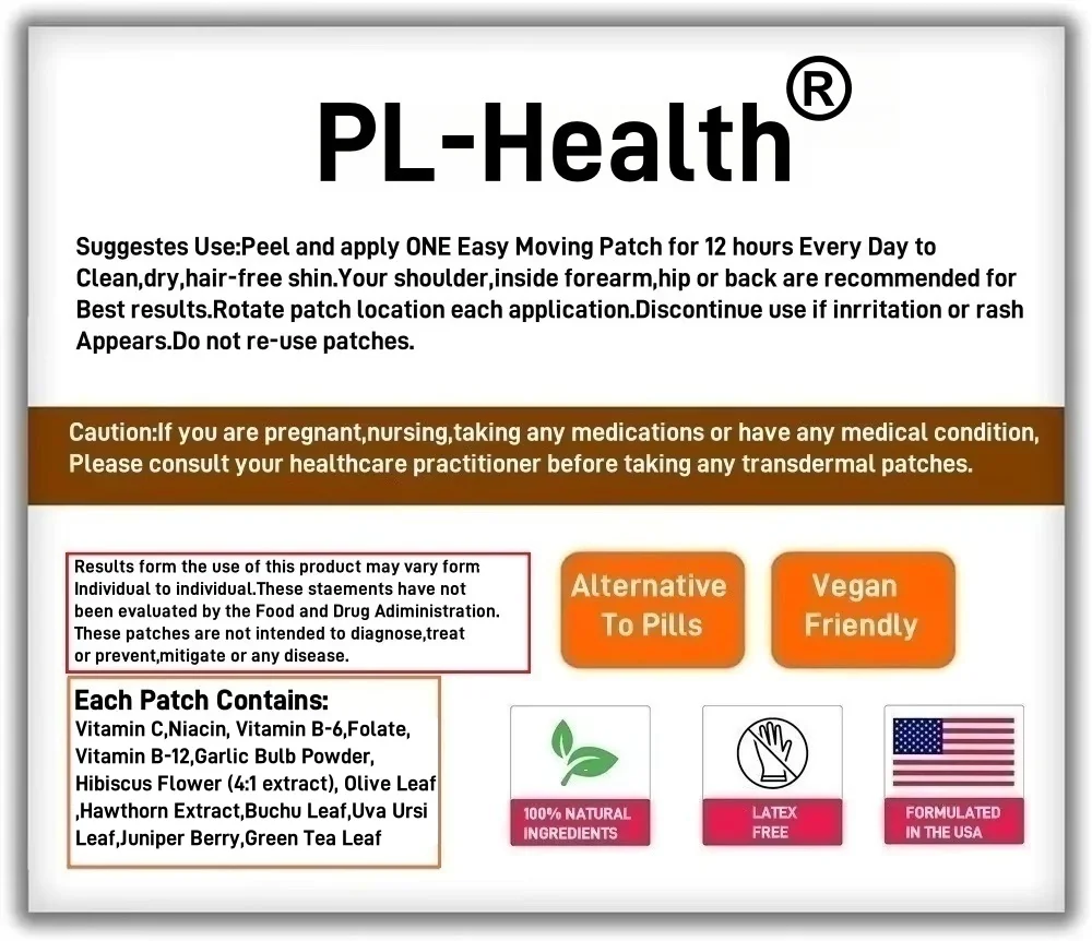 30 رقعة تدعم ضغط الدم، رقع عبر الجلد مع الزعرور، أوراق الزيتون تدعم ضغط الدم والدورة الدموية الصحية