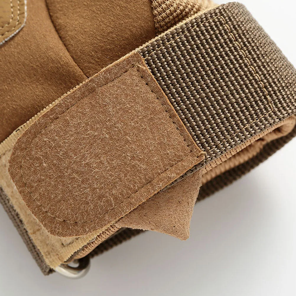 

Half-finger Gloves Durable Safe Khaki Anti-microfiber Motorcycle Riding Cycling Mitten Sports Skid-proof