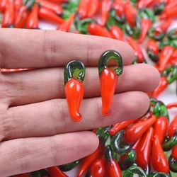 5Pcs Hot Peper Glas Charms Diy Sieraden Maken Levert Groenten Plant Voedsel Vorm Hanger Charms 21879