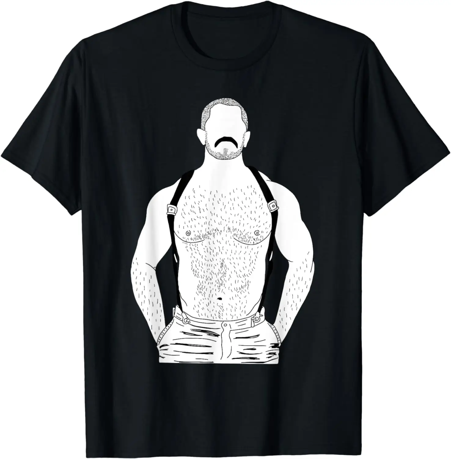 Gay Leather Gay Daddy Man Bear Kink Fetish BDSM Gay Mustache T-Shirt