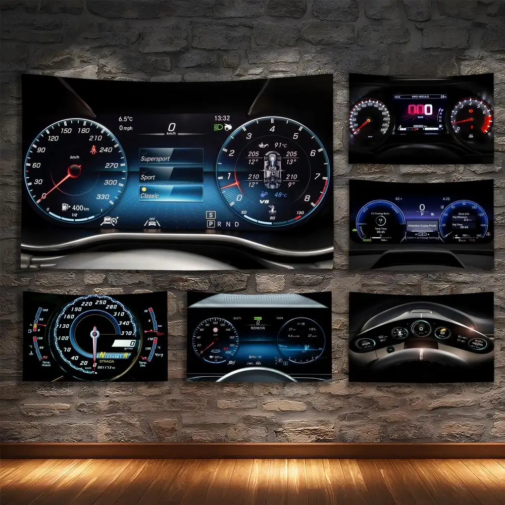 

Racing Chronograph Watch Tapestry Custom Living Bedroom Party Dormitory Interior Wall Bohemian Decoration Attached Clip