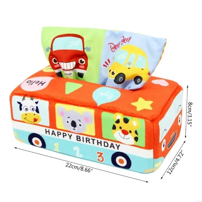 Boîte à mouchoirs sensorielle 54DA, jouet pour bébé en bas âge, foulards colorés, jouet éducatif d'apprentissage préscolaire