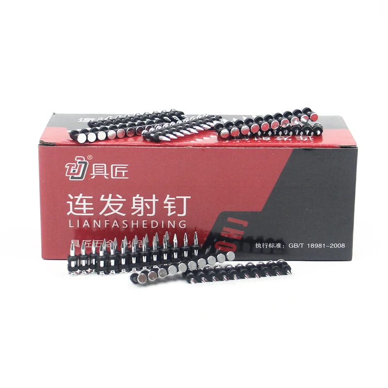 JUJIANG Plastic Coil Nails  19-38mm Galvanized Concrete Steel Nails  Suitable for Brick Walls  Steel Plates and Concrete Walls