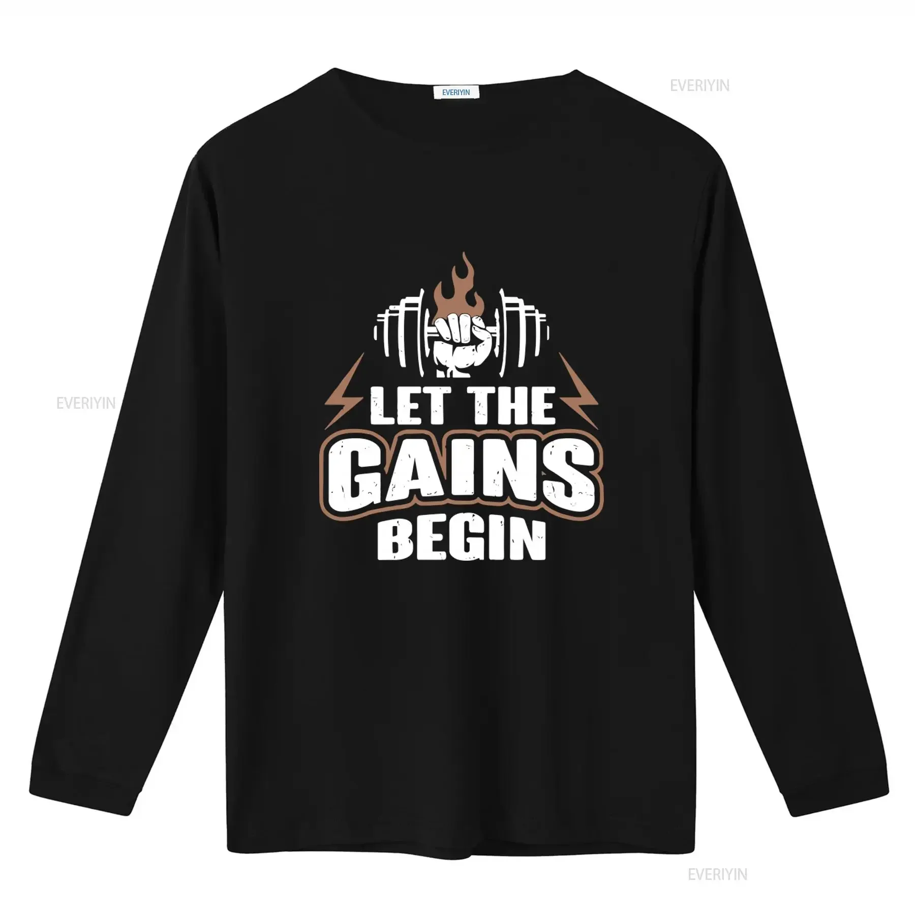Let The Gains Begin Workout Gym T Shirt for Fitness Enthusiasts vintage Washed designer clothes Versatile homme Soft Slightly