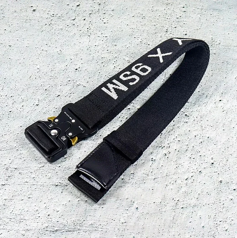 Hiphop Street 1017 ALYX 9SM Belt Unisex Metal Buckle Black Ribbon