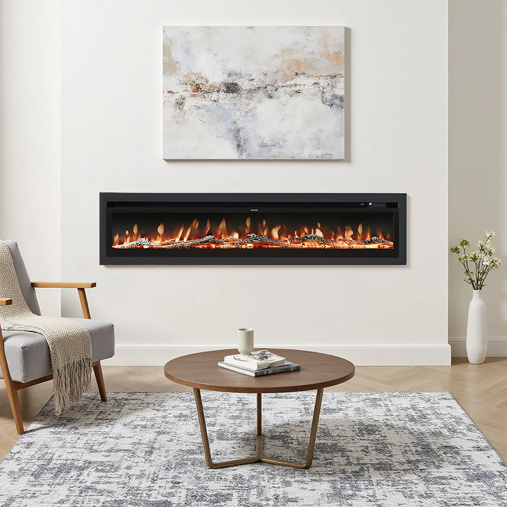 【Breeins】Limenea eléctrica de 70/80 pulgadas con control remoto 12 colores de llama 1800W Decoración del hogar