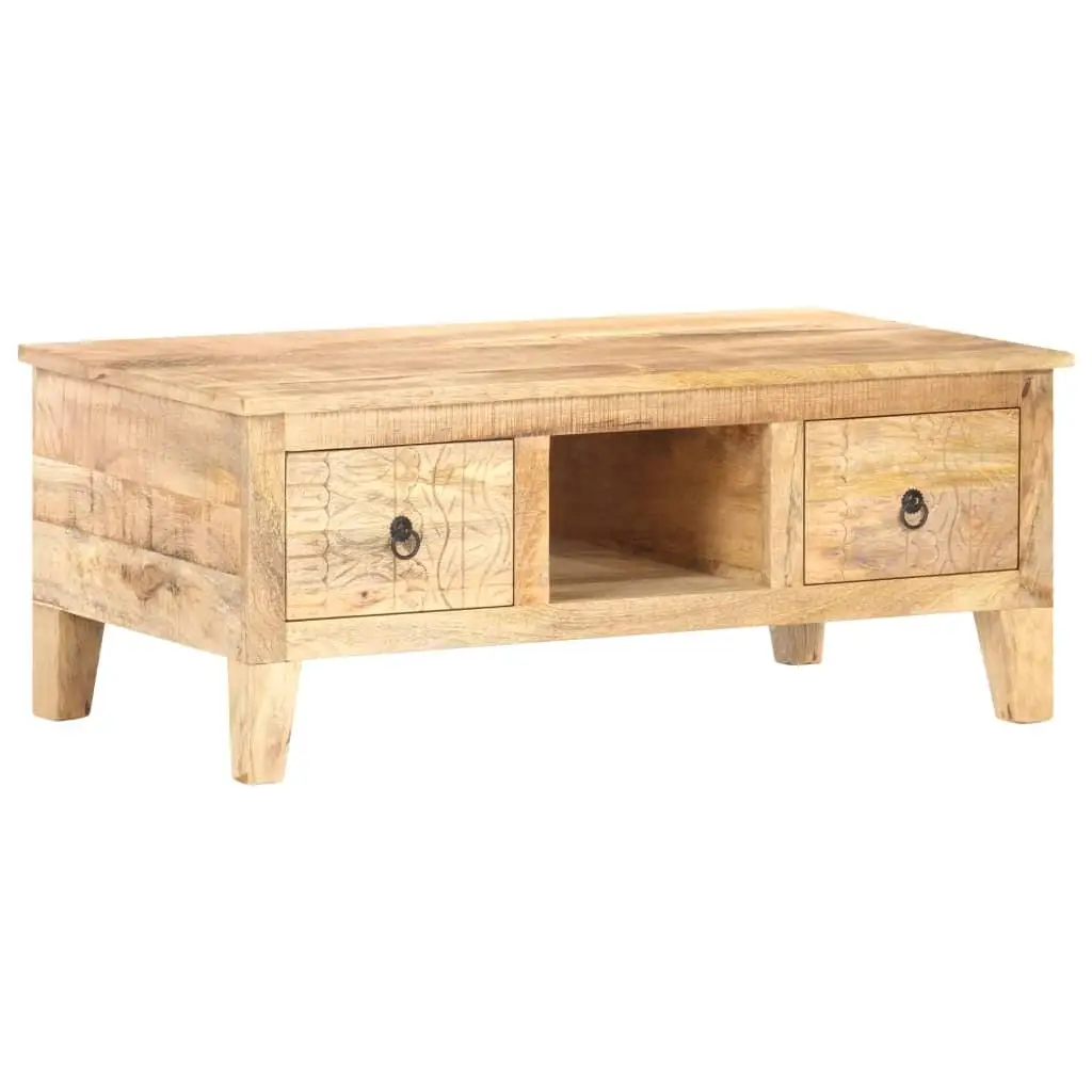 39.4'' Rustic Wood Coffee Table - Sturdy & Stylish Furniture for Living Room