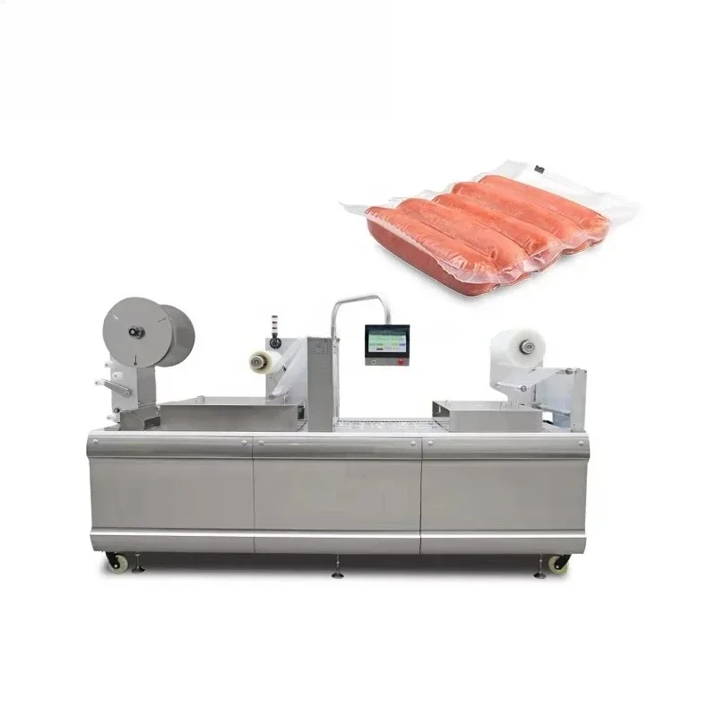 Compact food thermoforming vacuum packaging machine, thermoforming vacuum packaging machine