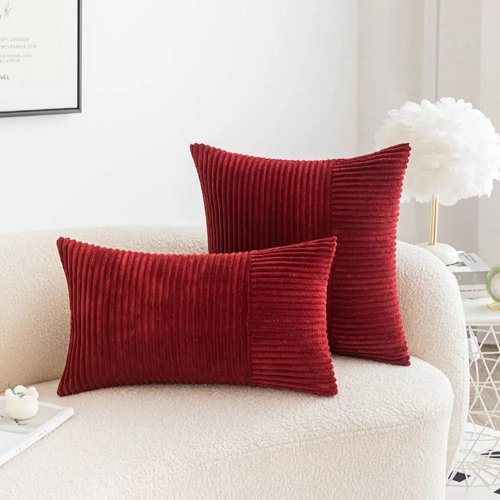 Soft Multiple Sizes Corduroy Pillowcase Classic Solid Color Throw Pillowcover INS Style Cushion Cover Living Room/Office