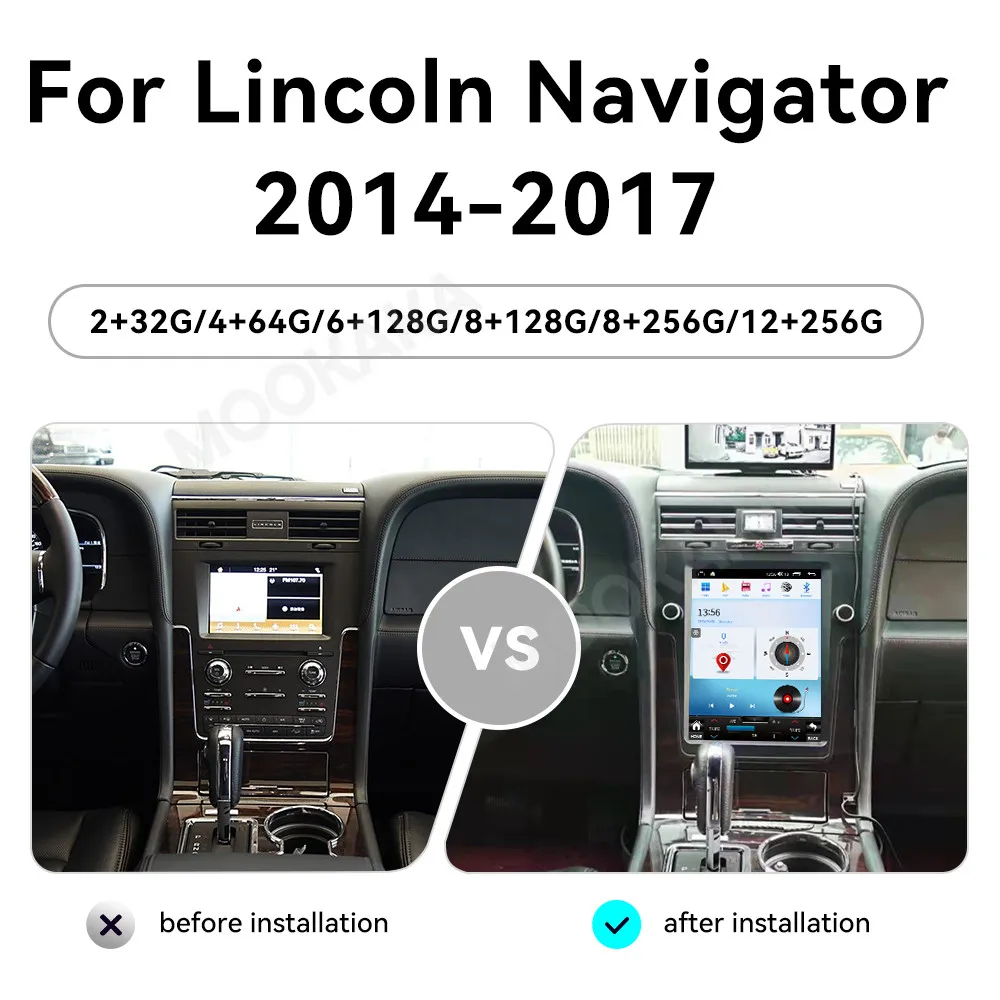 For Lincoln Navigator 2014 - 2017 Car Radio Multimedia Player Wireless Carplay Android Auto Autoradio Stereo GPS Navi Head Unit