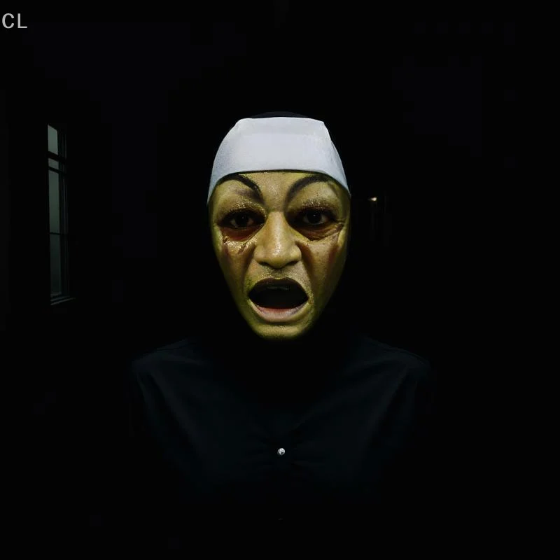 หน้ากากแม่ชีทำจากยางสังเคราะห์สไตล์สตรีทสำหรับงานฮาโลวีนธีมสยองขวัญ