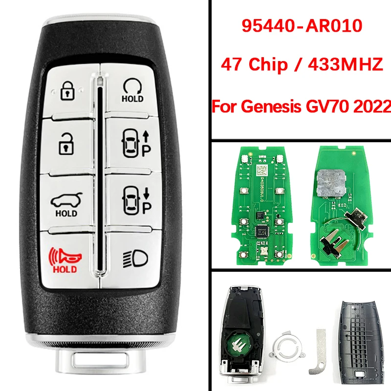 

CN020359 Aftermarket 8 кнопок смарт-ключ FCCID TQ8-FOB-4F35 PN 95440-AR010 чип 47 433 МГц для Hyundai Genesis GV70 2022