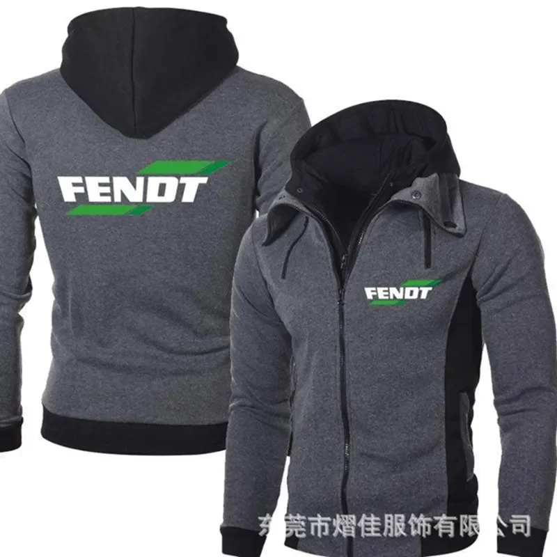 Fendt เสื้อกันหนาวสำหรับผู้ชาย, ใหม่2023แจ็คเก็ตลำลองขนแกะมีฮู้ดอบอุ่นชุดกีฬาฮาราจูกุ