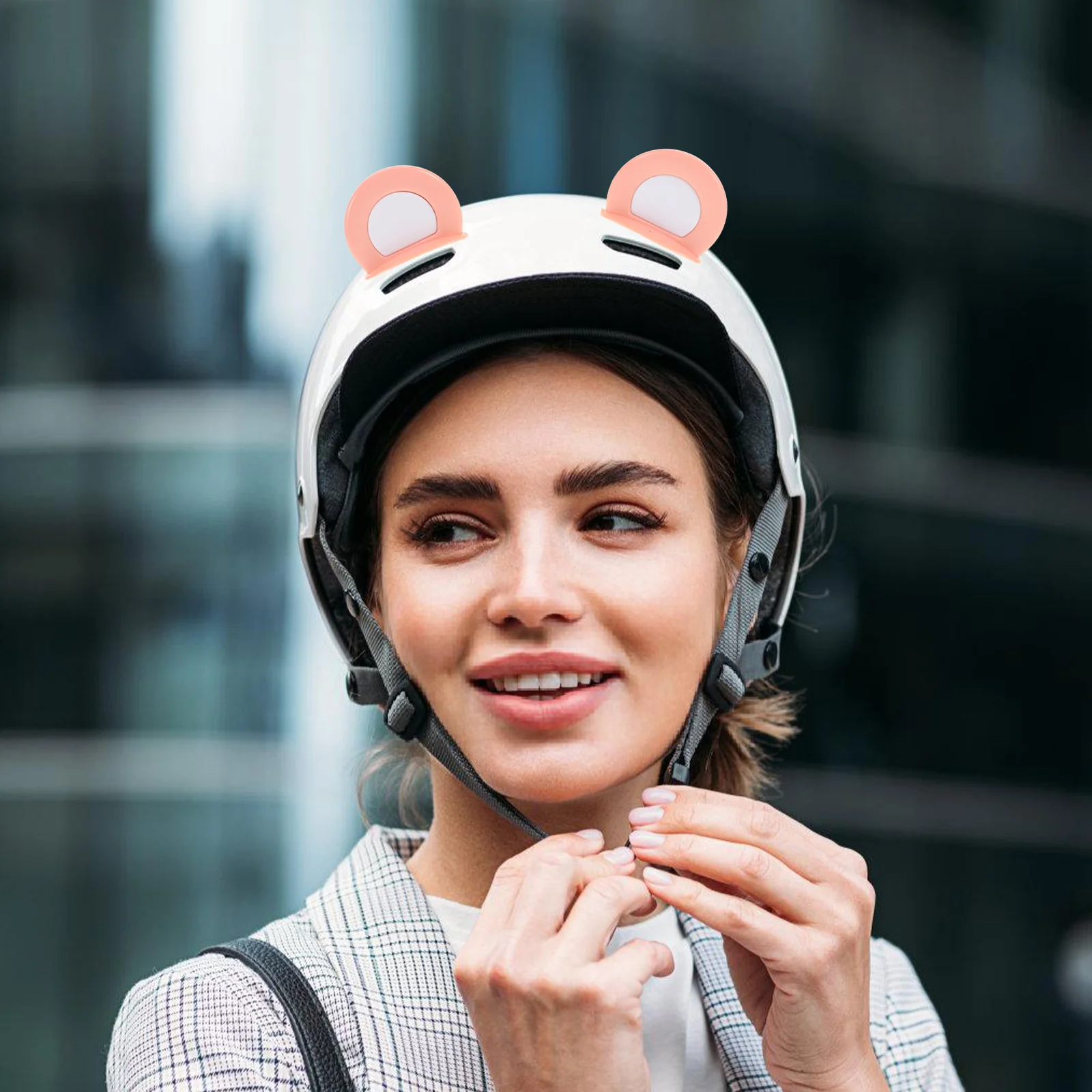 

1Pair Bear Ear Decorations Plastic Cute Accessories for Scooter Motorcycle Helmets Selfadhesive Easy Install Remove