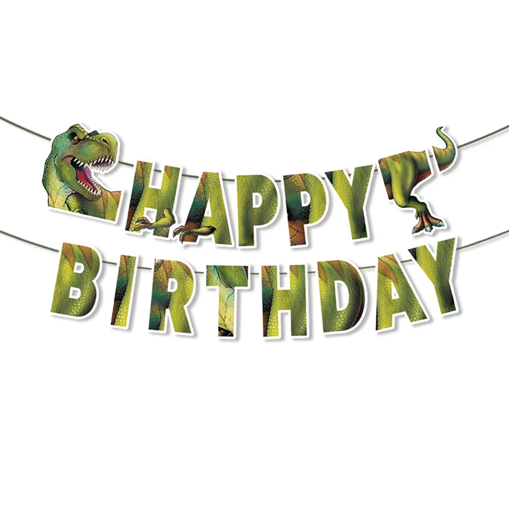 Dinosaurier-Geburtstagsparty-Dekoration Partyzubehör Gastgeschenke Tischware-Set Banner Zahlenballon-Set Kinder-Geburtstag Babyparty – Detail 4