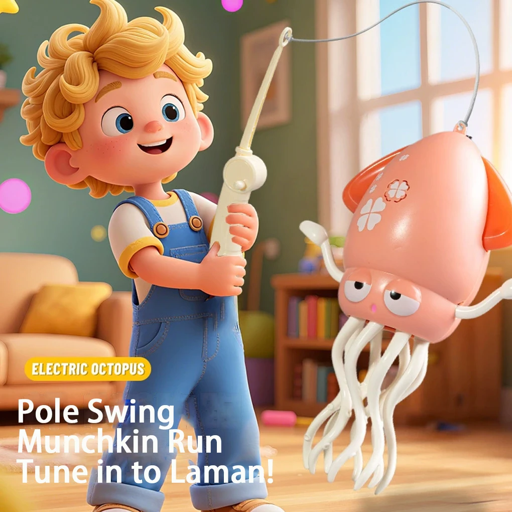 Polpo danzante musicale Giocattolo di polpo con illuminazione interattiva per bambini, suono e luce a induzione automatica elettrica