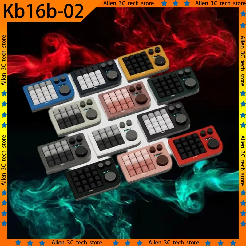 DOIO Kb16b-02 Mechanical Keyboard Bluetooth Dual Mode 16 Keys Rgb Backlit Wireless Hot-swap Office QMK VIA PS Designer Keyboard