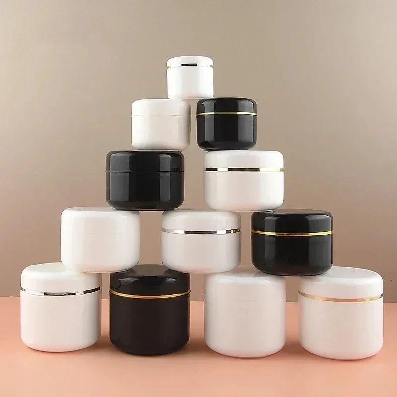 

Jars with Lids Plastic Bottle Cream Container for Cosmetics Wholesale Small Pot Jar Empty Lip Gloss Boxes Refillable Gel Cans