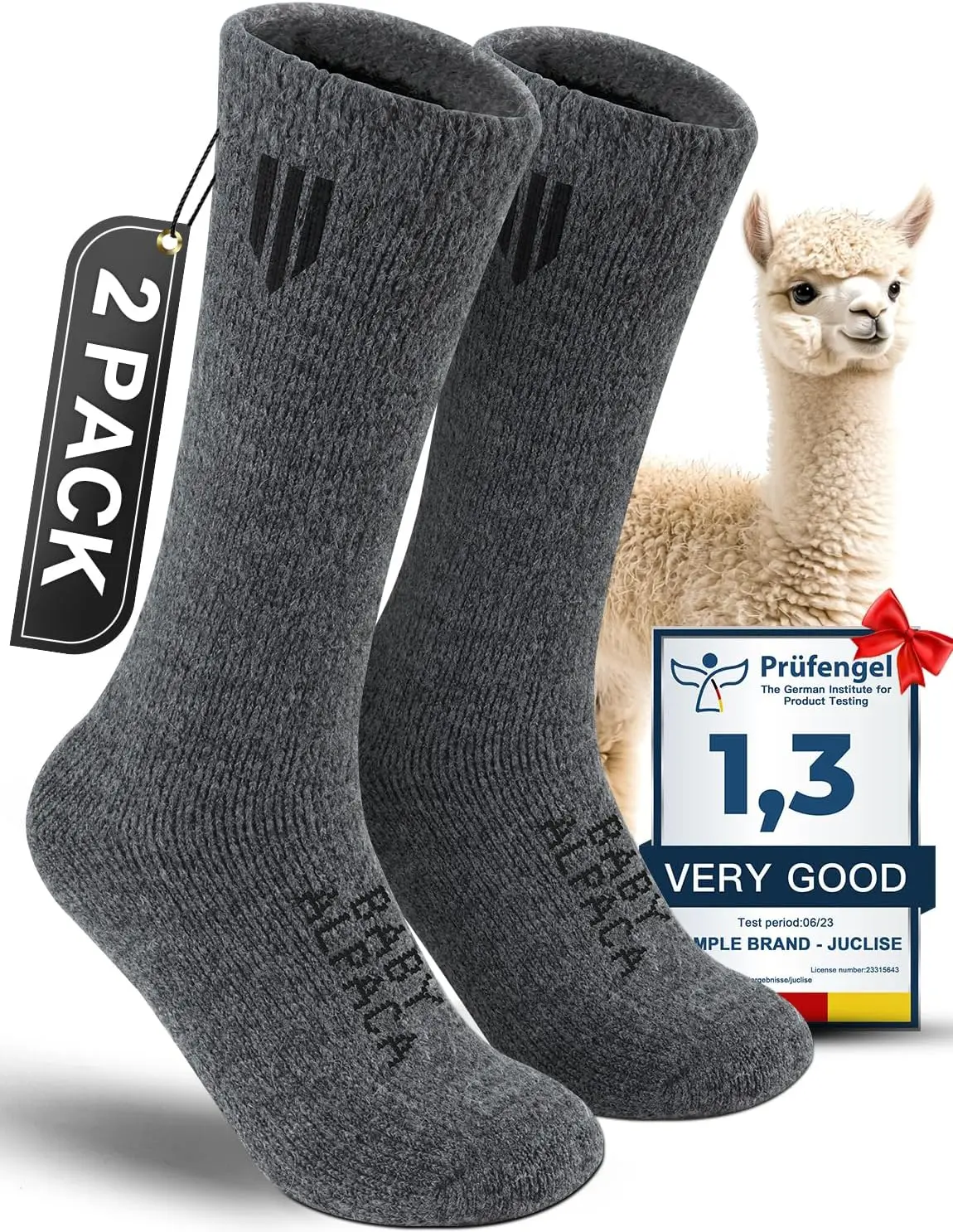 

Alpaca Wool Boot Socks for Men and Women, Heavyweight Thermal Socks for Cold Weather Hunting Hiking, Moisture Wicking