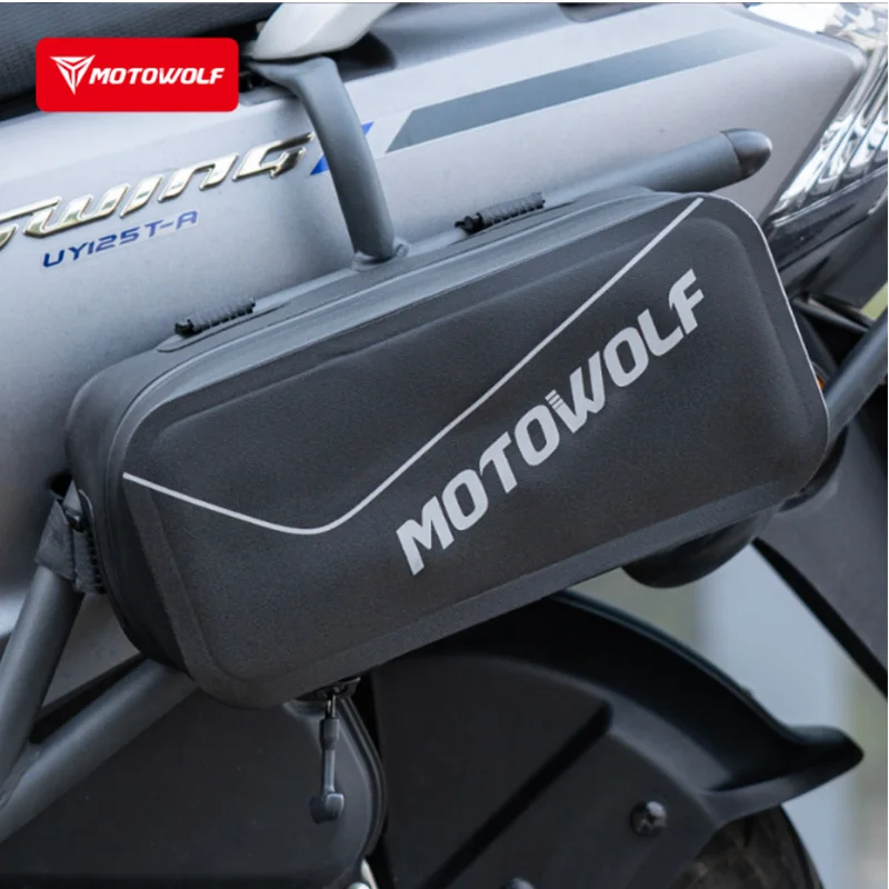 Motowolf Motorcycle Crash Bar Tool Bag, Waterproof Quick Release Side Storage Pouch for Motorbike Travel Riding Accessories
