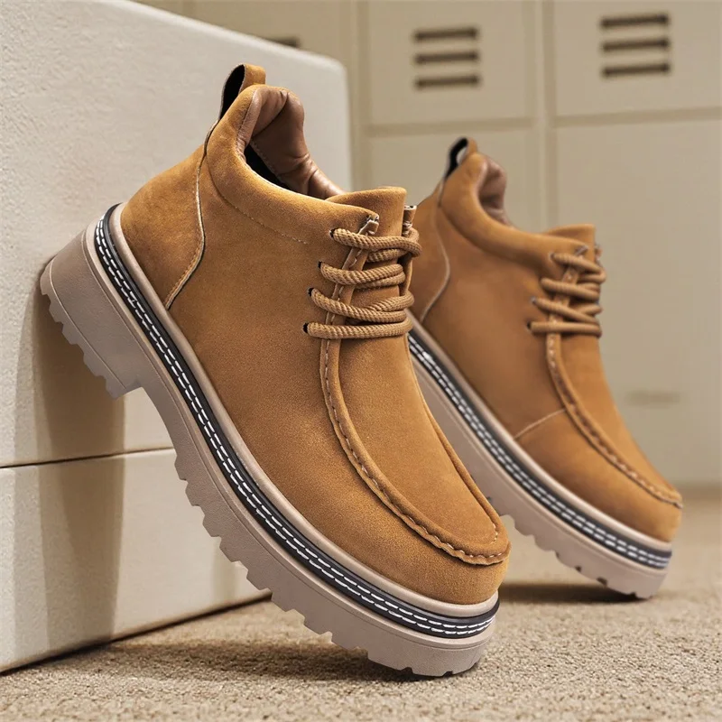 

Winter Men Boots Outdoor Leather Ankle Boots Lightweight Couple Casual Boots Classic Designer Handmade Boots Women Work Boots