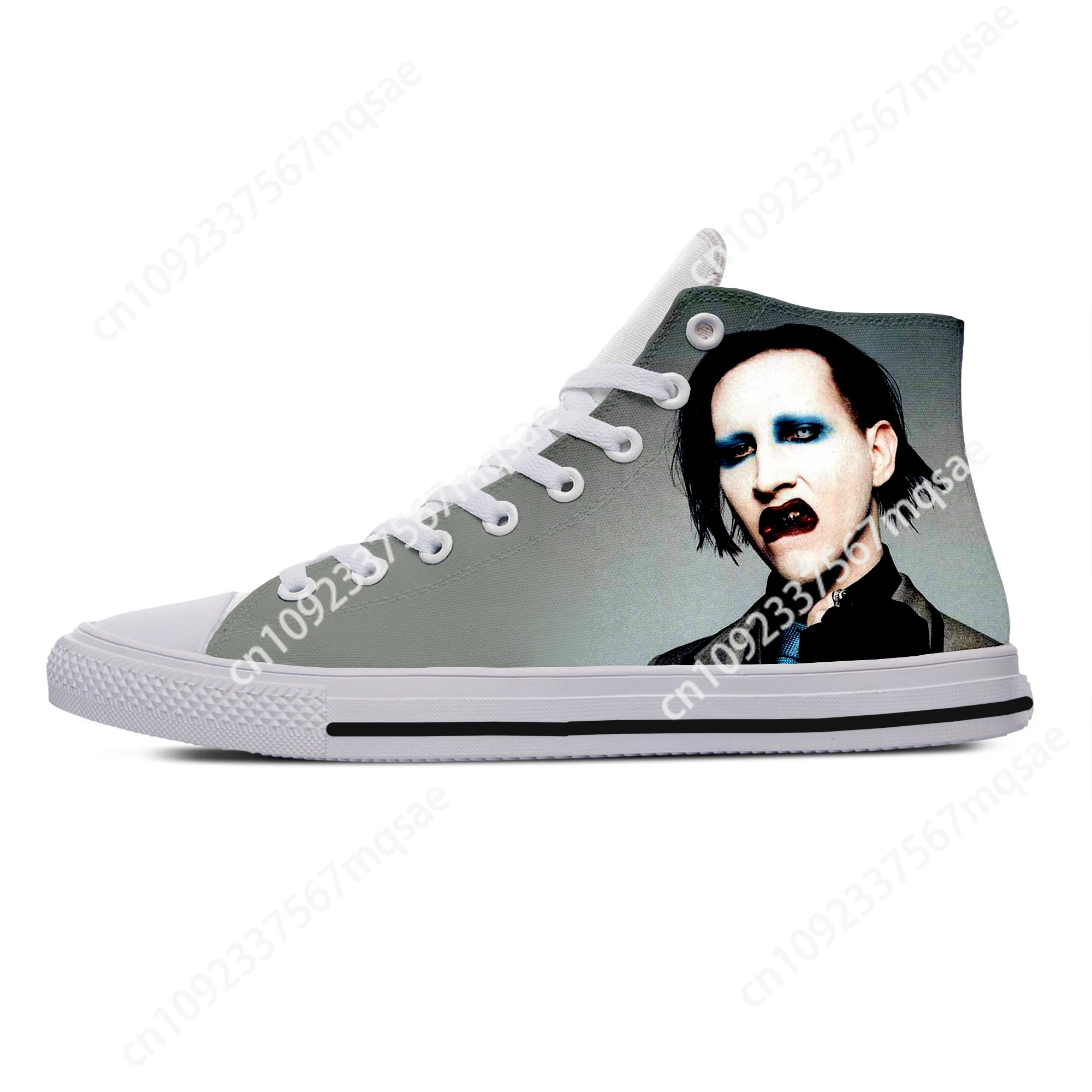 

Hot Fashion Marilyn Manson High Sneakers Men Women High Quality Handiness Casual Shoes Summer Breathable High Top Board Shoes