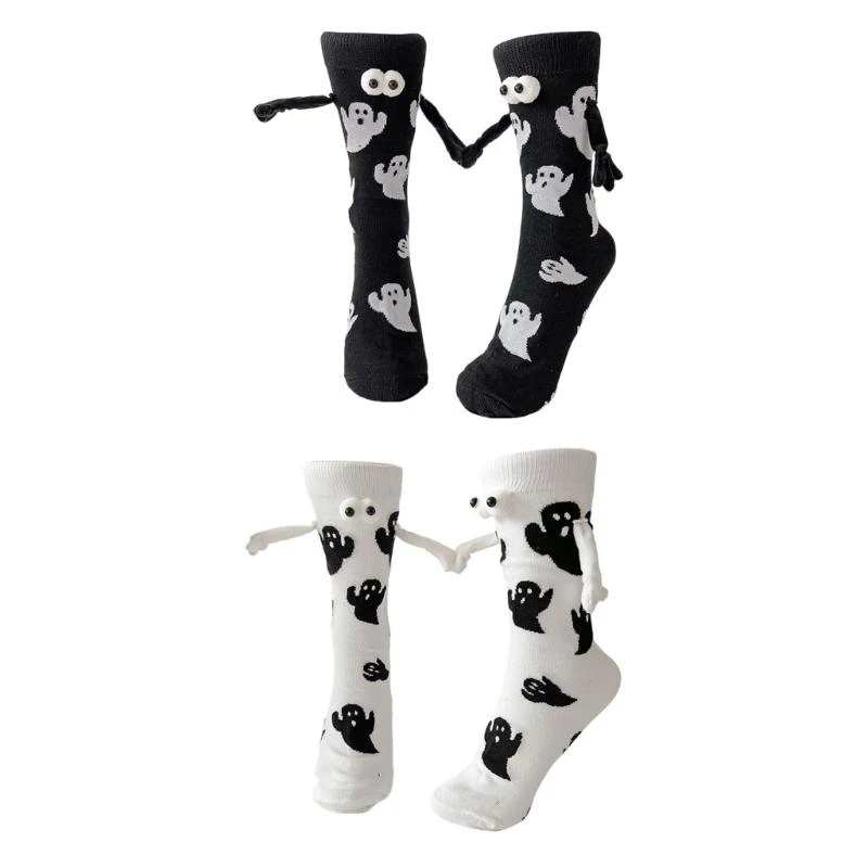 

Q22D праздничные магнитные носки для пар, аксессуары для Хэллоуина, дышащие короткие носки из полиэстера для взрослых