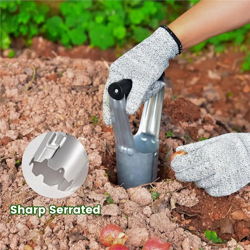 AT05-Bulbs Transplanter With For Dgging Holes And Planting Tool Designed For Automatic Soil Release And Depth Marker Planter