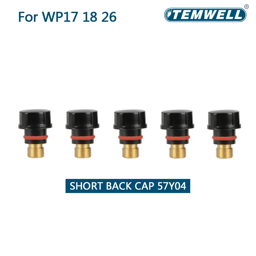 TEMWELL 5 stücke Kurze Zurück Tig Kappe 57Y02 57Y03 57Y04 Für Tig WP-17/18/26 Serie Wig-schweißbrenner Zubehör