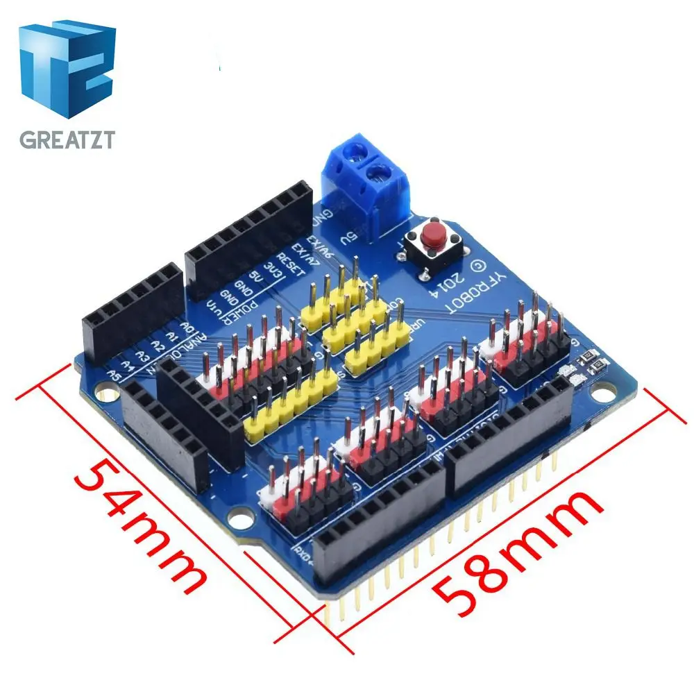 GREATZT V5 Sensor Shield Expansion Board Shield For Arduino UNO R3 V5.0 Electronic Module Sensor Shield V5 expansion board
