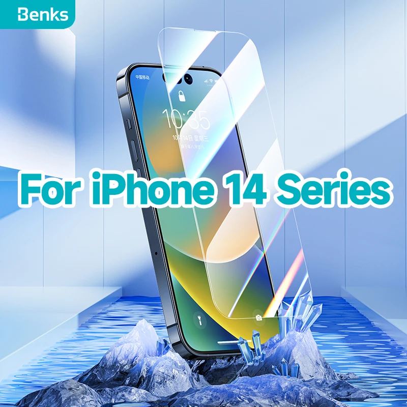 Benks KR 0.15mm Ultra Thin HD Tempered Glass Film iPhone 14 Pro Max Apple 14 Plus Full Coverage No Black Edge Phone Film