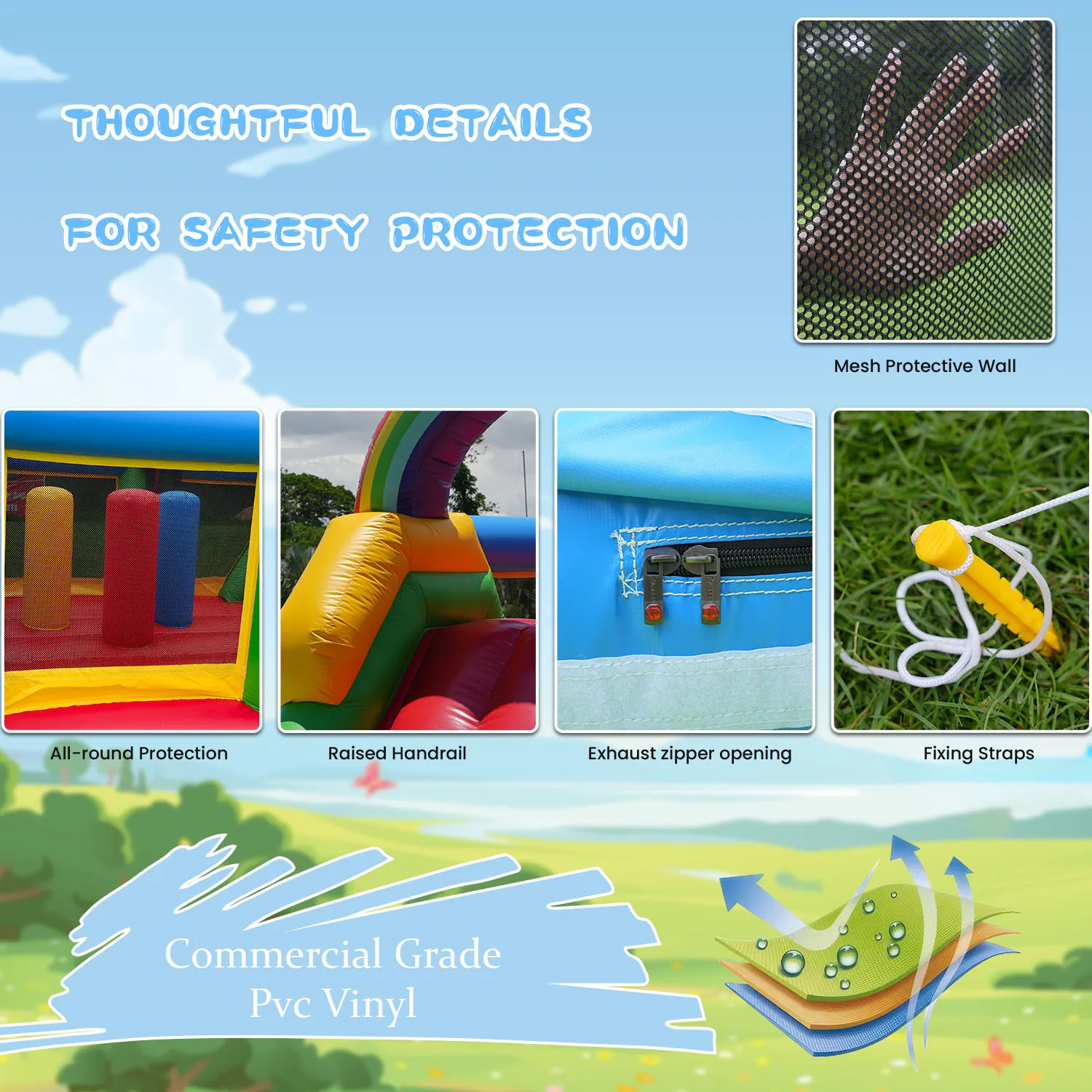 24FT PVC Commercial Inflatable Obstacle Bounce House, Suitable For Children And Adults, 1100w Blower, Dual Racing Slides, Crawli