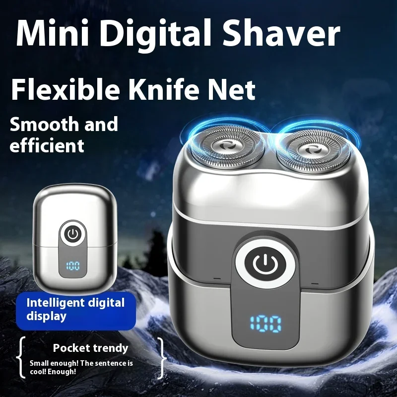 Xiaomi Men'sRechargeable Electric Shaver Mini Portable Double-Headed Razor Magnetic Suction Head Waterproof Feature Body Shaving