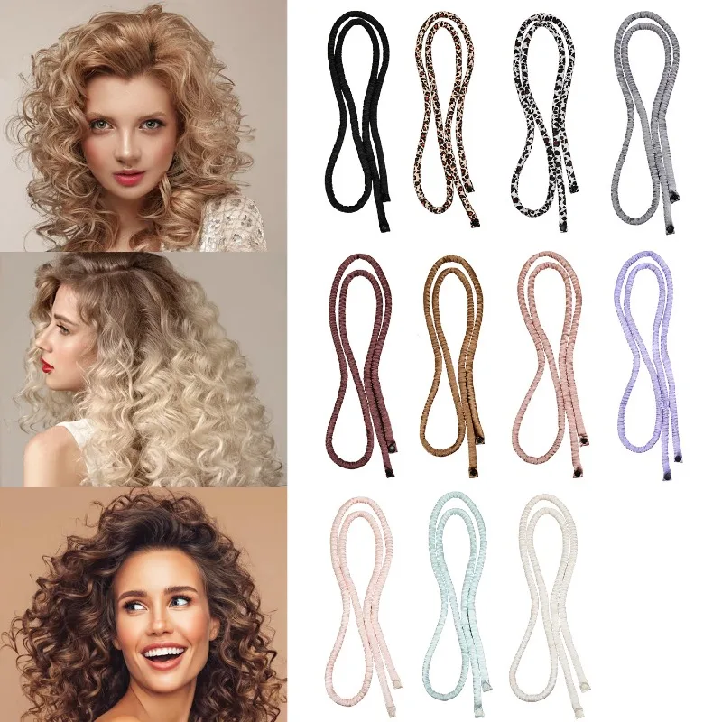 Varilla rizadora sin calor para dormir durante la noche, rizador de ondas finas de cifrado suave, rizador para dormir perezoso, lazos, herramienta de Peinado