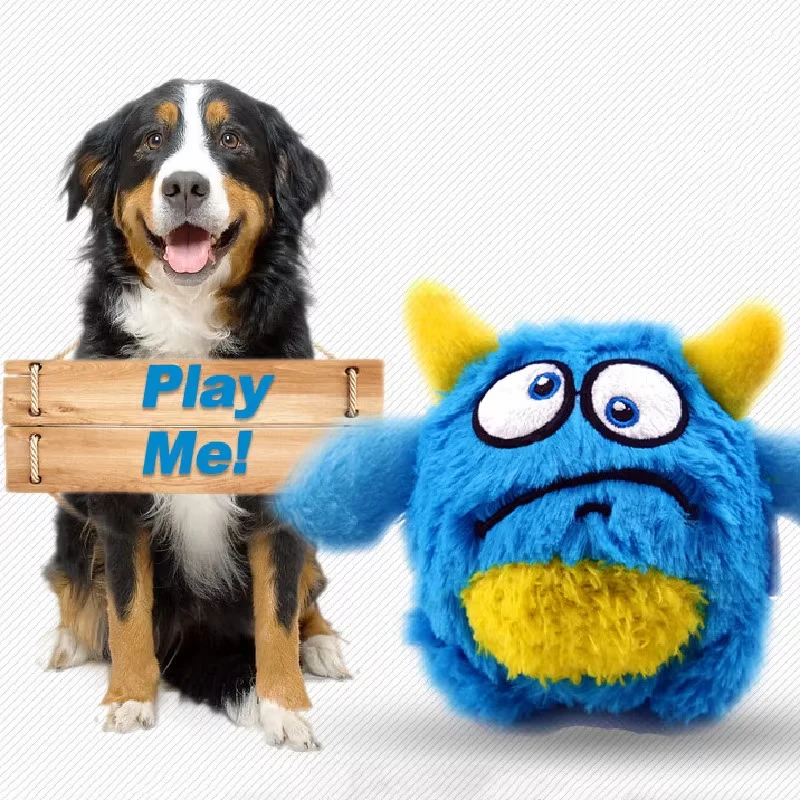 OUZEY Squeaker-bolas para perros, juguete de peluche resistente a mordeduras para perros pequeños, pelota interactiva para masticar, accesorios de entrenamiento para mascotas