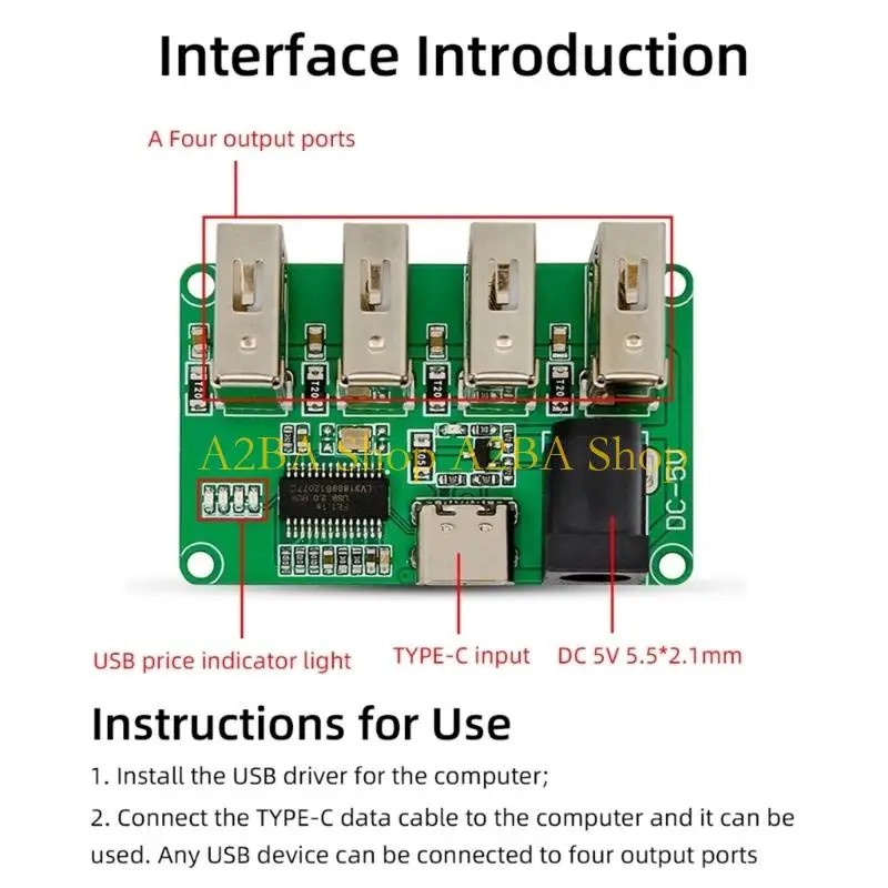 A2BA USB Circuit Expansion Module for Storage Media Reader and Printer Use