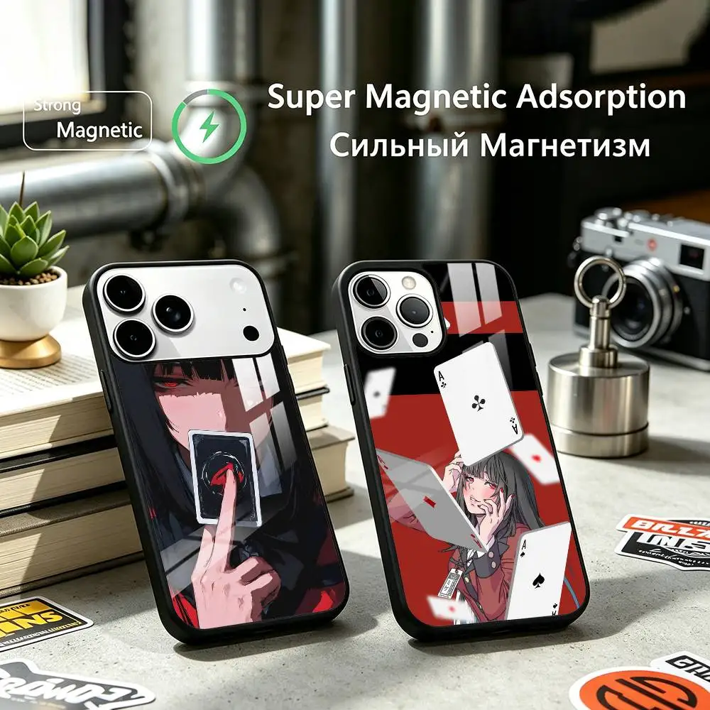 Kakegurui Jabami Yumeko Anime Phone Case For iPhone17,16,15,14,13,12 Plus,Pro Supports Magnetic Wireless Charging
