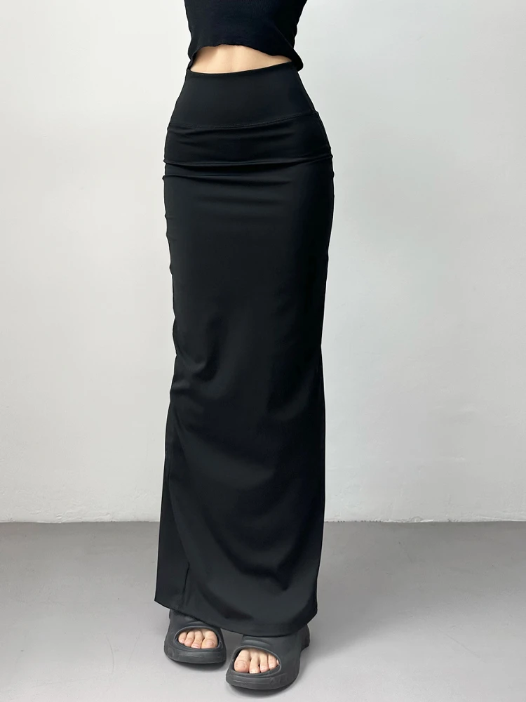 

Summer 2025 Long Floor-Length Wrap Body Skirt Sexy Trendy Over-Knee Women's Faion Ba Split Street Sle Midi Skirt