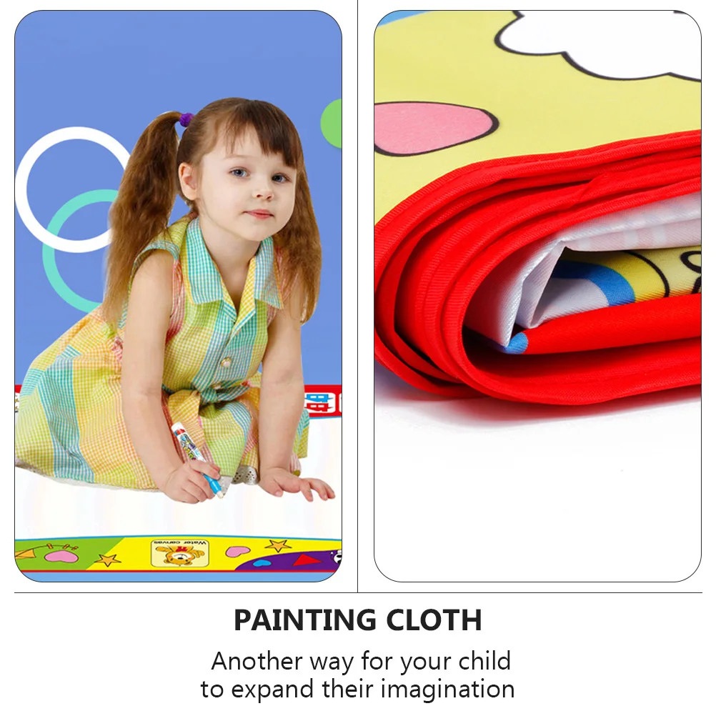 Coperta da disegno su tela ad acqua, giocattolo in stoffa per graffiti, tavolo da pittura per bambini, tappetino per bambini, tessuto colorato per bambini