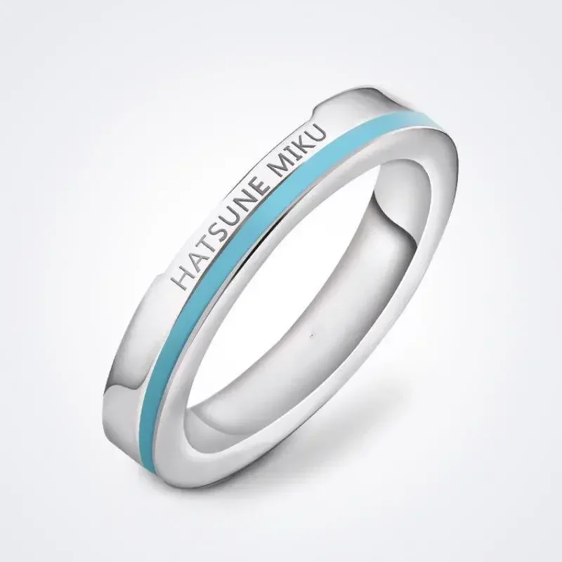 Sweet and cute Hatsune Miku peripheral two-dimensional anime men and women personality simple creative fashion versatile ring