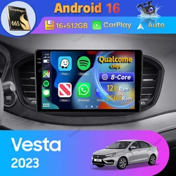 Android 16 Car Radio For LADA Vesta NG 2023 Carplay Auto DSP WIFI+4G BT Multimedia GPS 360 Camera 2 Din Video DVD Player Stereo