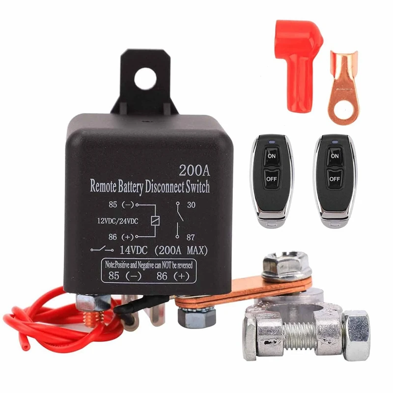 

Remote Battery Disconnect Switch 360A Starting Current Upgraded Kill Switch For Car Truck DC12V 200A Remote Control