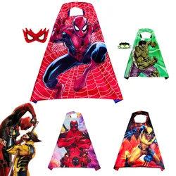 Spiderman Boys Cosplay Cloak Props Anime Figure Toys Cloak Mask Deadpool Wolverine Kid Toys Girls Cape Children Christmars Gift