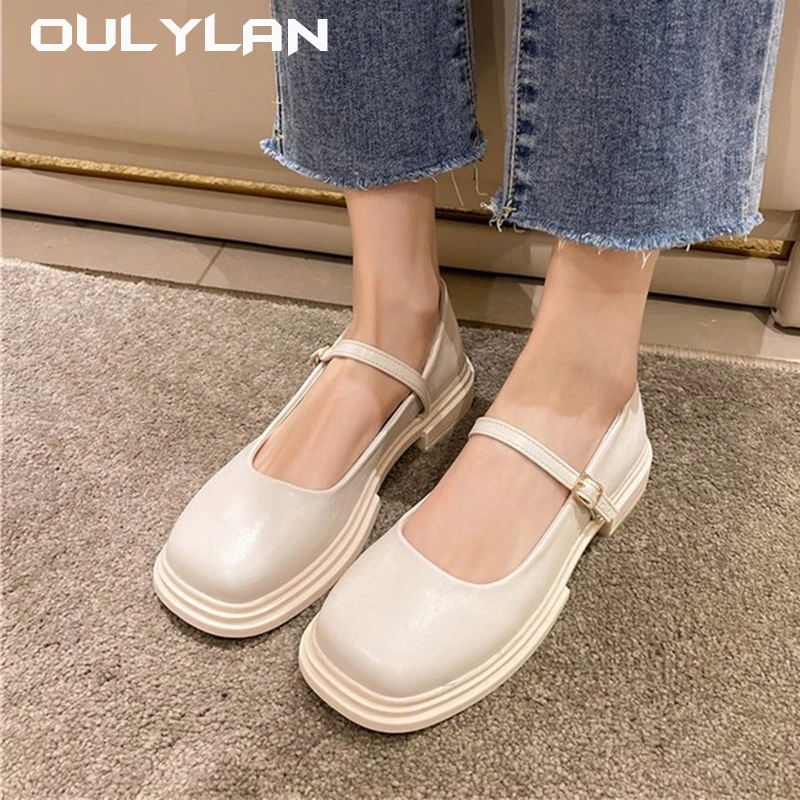 Leather Shoes Soft Soles Women Shoe Comfortable Thick Soled Women Spring Autumn New 2024 British Style Shoes for Women